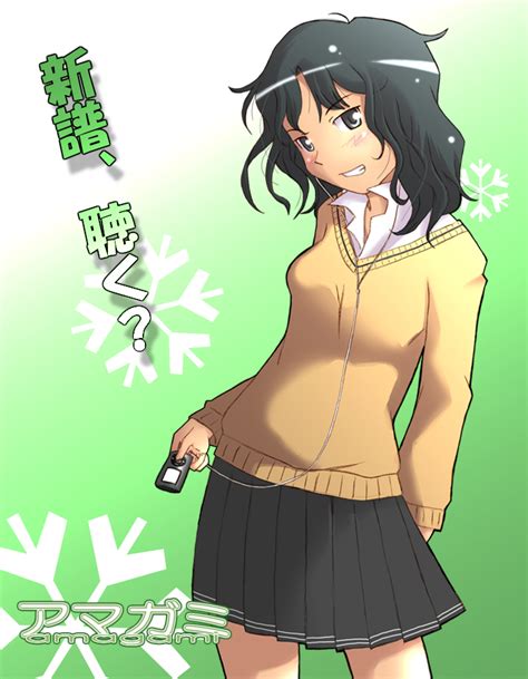 Nyazui Tanamachi Kaoru Amagami Black Eyes Black Hair Blush Curly