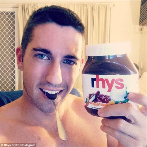 Rhys Chilton Poses With A Bottle Of Personalized Nutella With His Name On Daily Mail Online