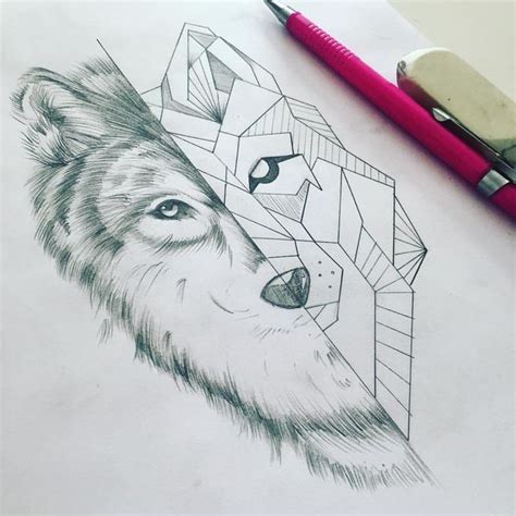 Geometric Wolf Tattoo Geometric Drawing Geometric Art Wolf