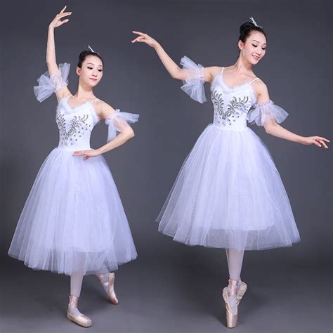 White Modern Dance Ballet Dress Women Female Turquoise Pink Competition