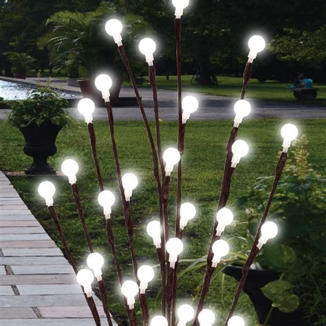 2 X 60cm Garden Led Twig Lights Solar Tree Lights Decor Lighting