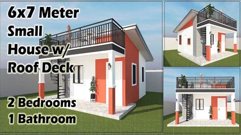 Small House Design With Roofdeck 42 Sqm Floor Area Small Modern Home