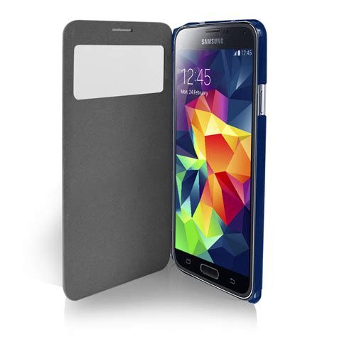 Orzly Display Window View Case Samsung Galaxy S5 Blue