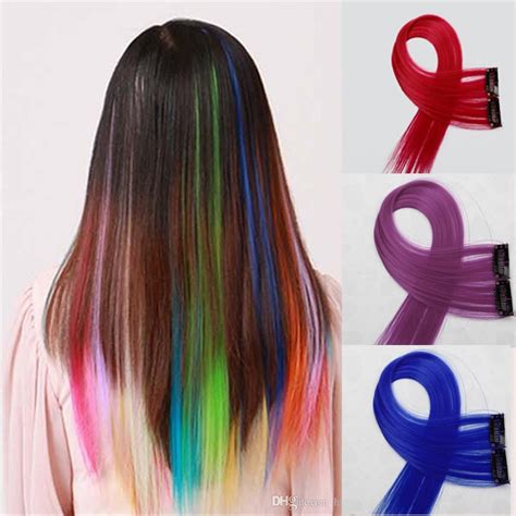 Color Hair Extensions Hair Style Clip In Straight Extensiones Aplique