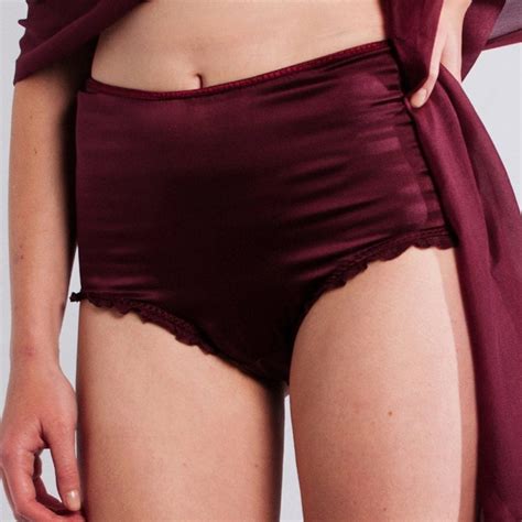 Sample Sale Delia Retro Burgundy Silk High Waist Panties