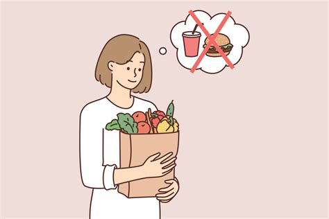 Vegetarian Woman Holding Paper Bag With Fresh Vegetables In Hands