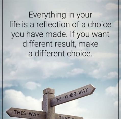 Everything In Your Life Is A Reflection Of A Choice You Have Made If