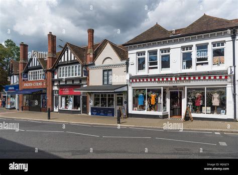 View Along The High Street In Pinner Middlesex England Uk Stock