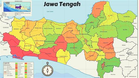 10 Kota Kabupaten Pada Peta Jawa Tengah