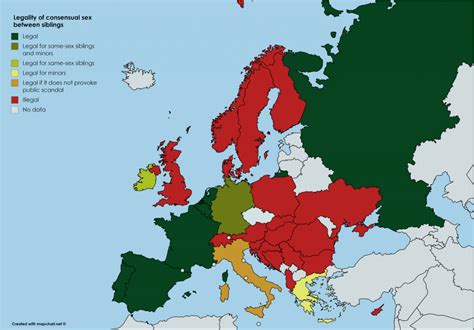 Legality Of Consensual Sex Between Siblings In Europe Vivid Maps