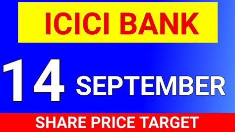 Low share price is about 65% of the candle stick body. ICICI Bank, 14 September TARGET । ICICI Bank share price ...