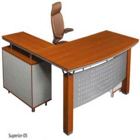 Particle Board L Shaped Executive Office Table With Storage At Rs