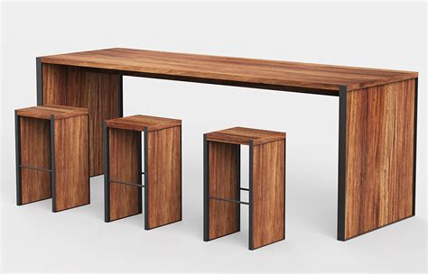Modern Wooden Bar Tables Custom Made In Mexico