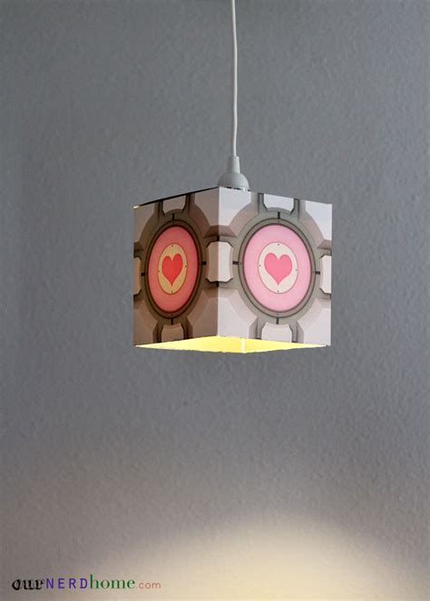 Easy Diy Portal Companion Cube Pendant Lamp Our Nerd Home
