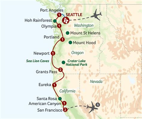 Oregon And The Pacific Coast Seattle To San Francisco California