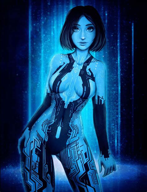 Download Stunning Halo Cortana Digital Art Illustration Wallpaper