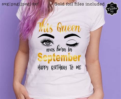 This Queen Was Born In September Svg September Birthday Svg Etsy