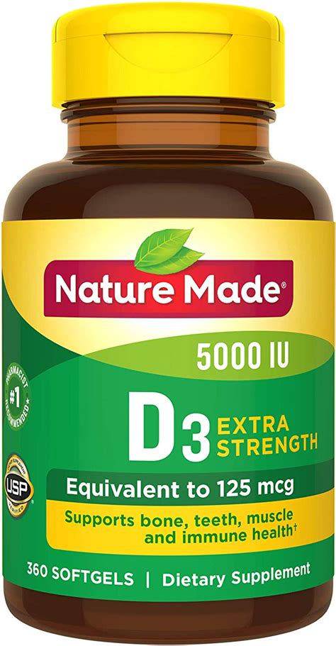 Nature Made Extra Strength Vitamin D3 5000 Iu Softgels 125