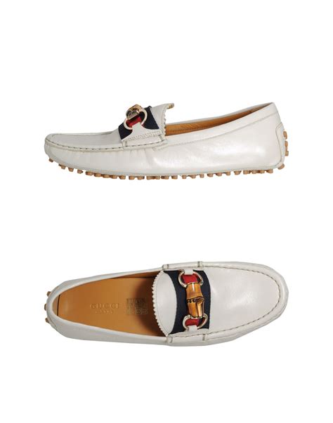 Gucci Moccasins In White Grey Lyst