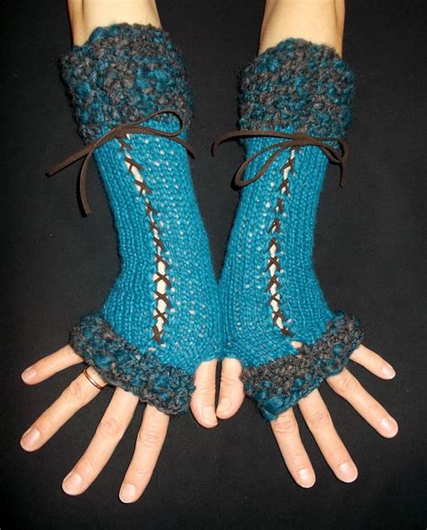 Beautiful victorian fingerless gloves crochet pattern. Fingerless Gloves, Long Corset Arm Warmers Handknit in ...