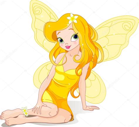 Beautiful Yellow Fairy — Stock Vector © Dazdraperma 46806203