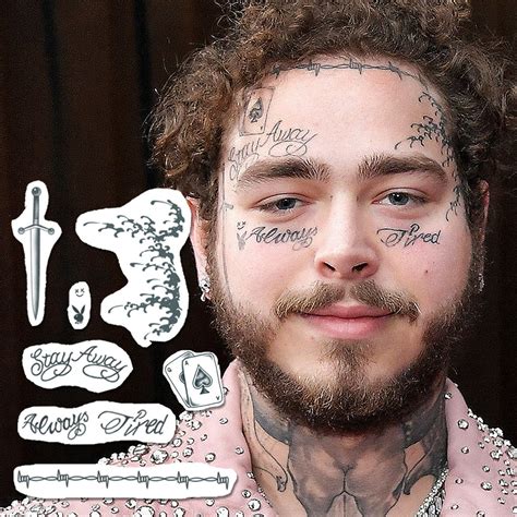 Post Malone Temporary Tattoo Set Tattoos Post Malone Art Etsy