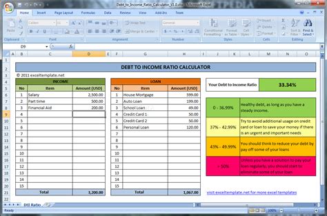 Calculate your debt to income ratio. Download Debt to Income Ratio Calculator 1.0
