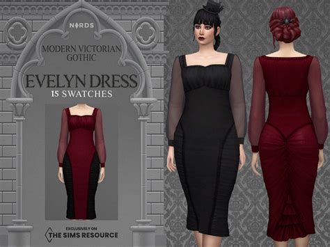 The Sims Resource Modern Victorian Gothic Evelyn Dress