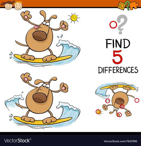 Task Of Differences Cartoon Royalty Free Vector Image