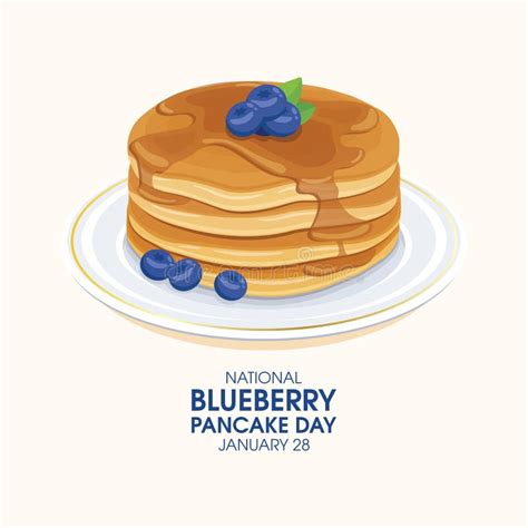 National Blueberry Pancake Day Vector Stock Vector Illustration Of