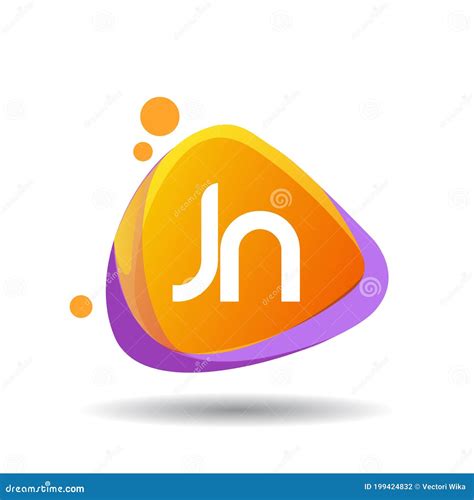 Letter Jn Logo In Triangle Splash And Colorful Background Letter
