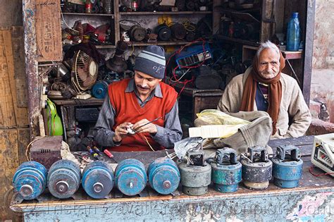 Fast flowing water supply and functioning air conditioner. electric motors repair shop, india