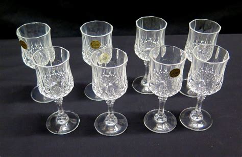 Qty 8 Cristal D Arques France Genuine Lead Crystal Stemmed Wine Glasses Oahu Auctions