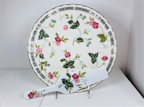 Andrea By Sadek Cake Plate With Server Floral Cake Plate With Etsy