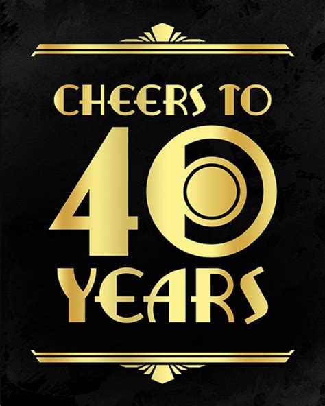 Birthday Bar Decor Cheers To 40 Years Printable Sign 40th Etsy