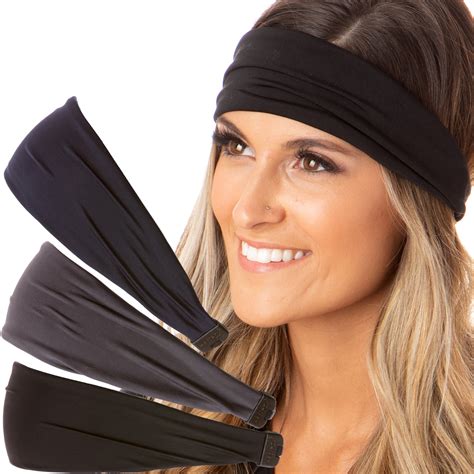 Hipsy Adjustable And Stretchy Basic Xflex Sports Headband T 3 Pack For