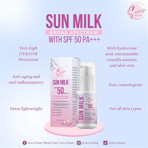 Sereese Beauty Sun Milk Spf 50 Pa Beauty And Personal Care Face
