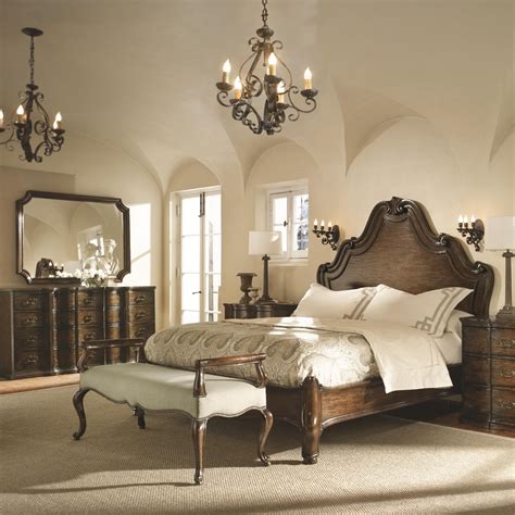Bernhardt 3pc 4 post king bedroom set w/ tall armoire + stone topped dresser. Knoxville Wholesale Furniture: Artisan Estate by Bernhardt