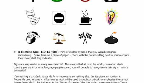 Symbolism Worksheet | Aslan | Languages | Free 30-day Trial | Scribd
