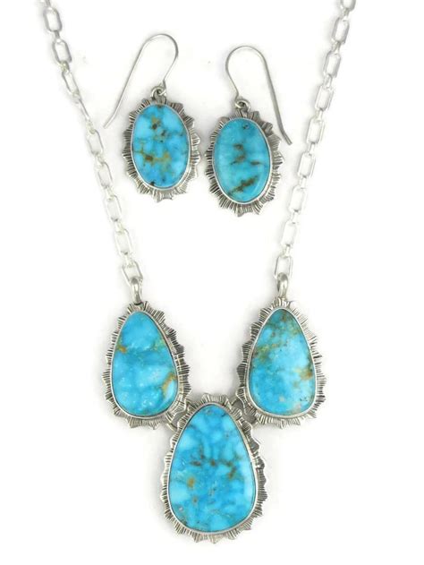 Kingman Turquoise Necklace Set By Lyle Piaso NK3384 Southwest