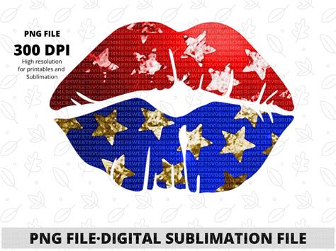 4th of July Lips for Sublimation Patriotic Lips Design Red - Etsy