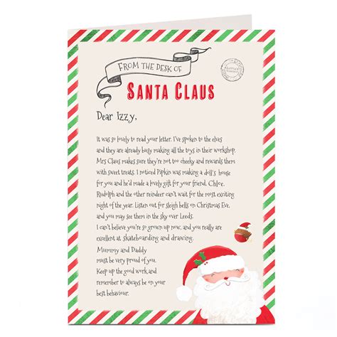 Buy Personalised Letter From Santa Desk Of Santa Claus For Gbp 179