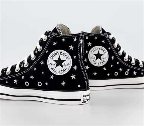 Converse Converse All Star Hi Trainers Black Vintage White Crystal Womens Trainers
