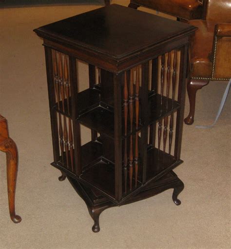 Solid mahogany timber 2 doors bookcase / display cabinet. Solid Mahogany, Edwardian, Revolving Bookcase | 622136 ...