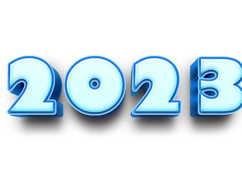 2023 Text Number Year 3d Mockup Ice Blue 19840359 Png