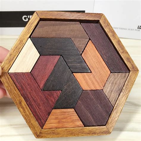 Funny Jigsaw Wooden Puzzle Toy Educational Learning Tangram Board Wood