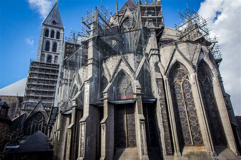 Tournai Cathedral Under Repair Belgium