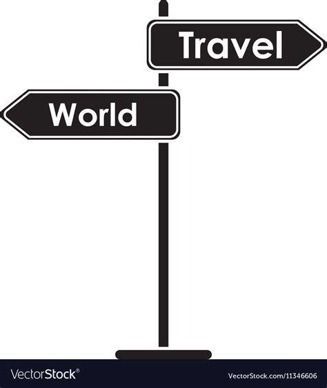 Travel And World Road Sign Tourism Concept Vector Image