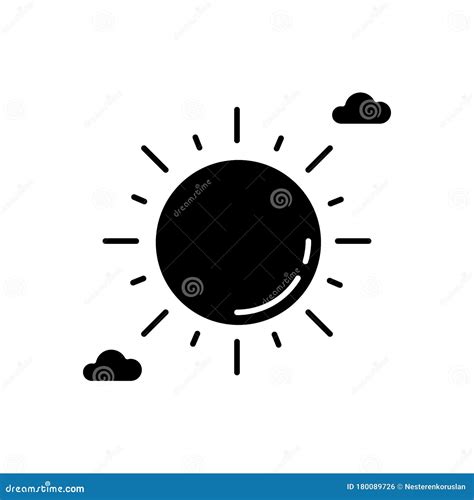 Clear Sunny Sky Black Glyph Icon Stock Vector Illustration Of Nature
