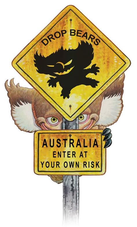 Drop Bear Sign Mythic Australia